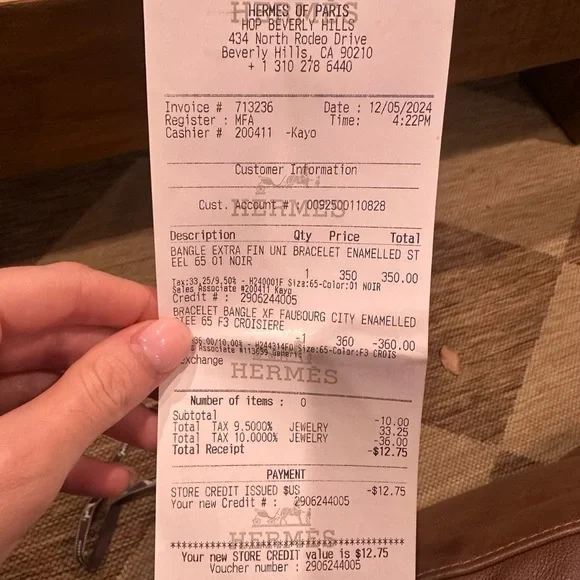 Hermès Uni Black and Gold Bangle - Picture 6 of 6